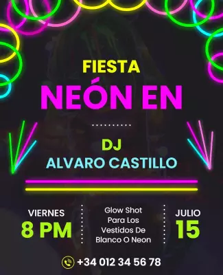 Neon Glow Party Dj Event Flyer Template