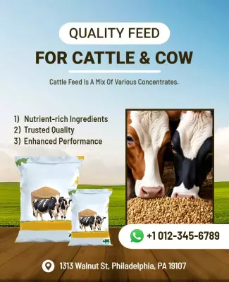 Nutrient Rich Cattle Feed Information Flyer Template