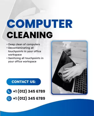 Office Computer Cleaning Service Flyer Template