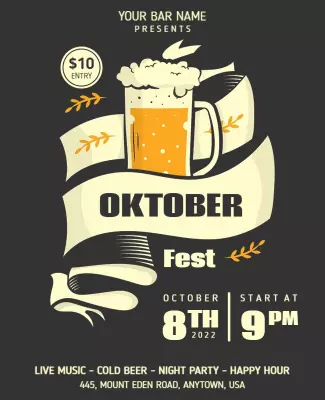 Oktoberfest Night Party Event Flyer Template