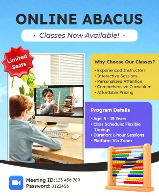 Online Abacus Classes Flyer Template