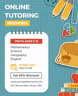 Online Tutoring Sessions for Youth Flyer Template