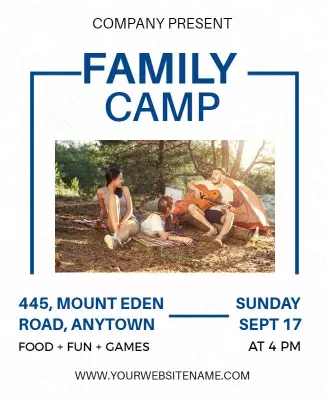 Outdoor Family Camp Adventure Gathering Flyer Template