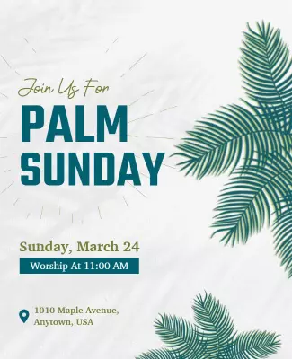 Palm Sunday Worship Invitation Flyer Template