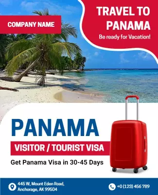 Panama Travel and Tourist Visa Promotion Flyer Template