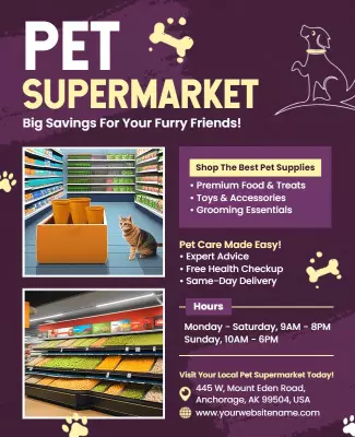 Pet Supply Store Promotion Flyer Template