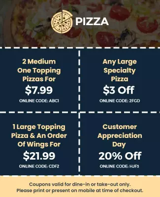 Pizza Restaurant Discount Coupons Flyer Template