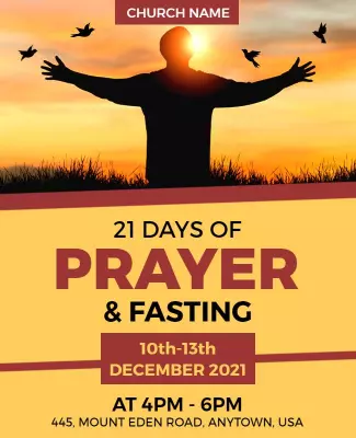 Prayer Fasting Church Flyer Template