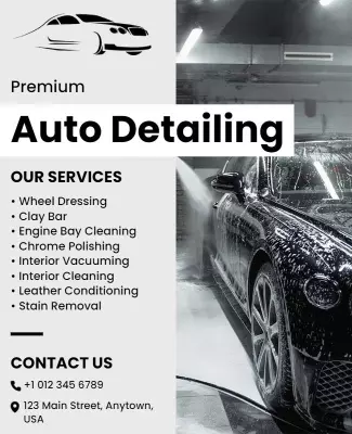 Premium Auto Detailing Services Flyer Template