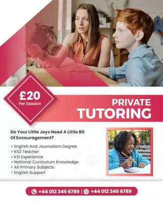 Private Tutoring Services Promotional Flyer Template