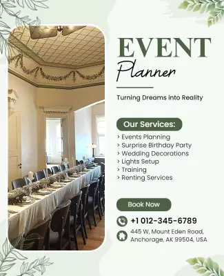 Professional Event Planning Services Flyer Template