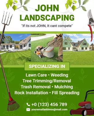 Professional Landscaping and Gardening Services Flyer Template