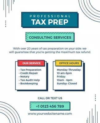 Professional Tax Preparation Consulting Services Flyer Template