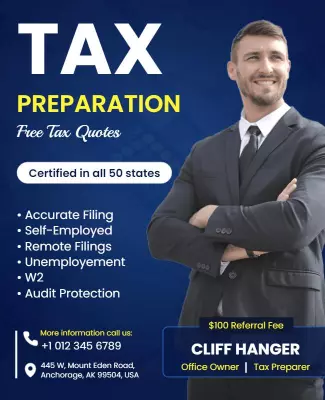 Professional Tax Preparation Service Flyer Template