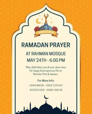 Ramadan Prayer Event Announcement Flyer Template