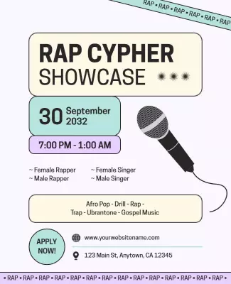 Rap Cypher Music Showcase Flyer Template