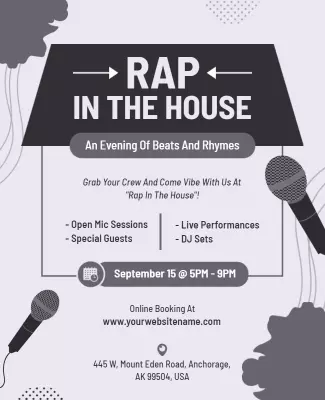 Rap Music Open Mic Event Flyer Template