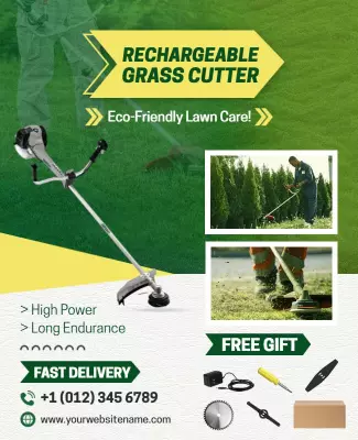 Rechargeable Grass Cutter Promotion Flyer Template