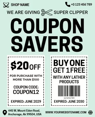 Retail Coupon Discount Promotion Flyer Template