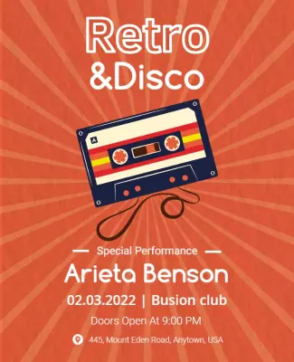 Retro Disco Music Event Flyer Template