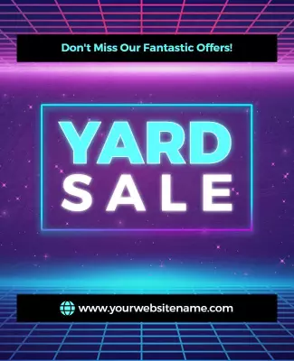 Retro Themed Yard Sale Announcement Flyer Template