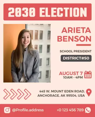 School Election Candidate Promotion Flyer Template