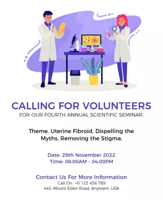 Scientific Seminar Volunteer Invitation Flyer Template