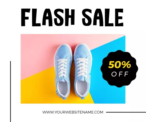 Shoe Flash Sale Discount Event Facebook Flyer Template