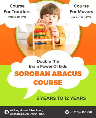 Soroban Abacus Course for Kids Flyer Template