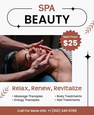 Spa Beauty Relaxation Services Flyer Template