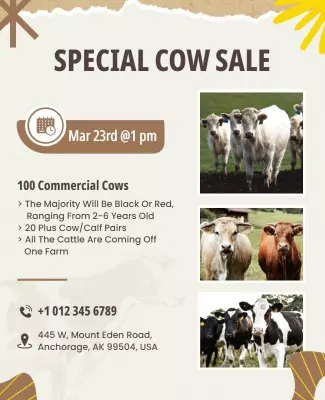 Special Cow Sale Event Flyer Template