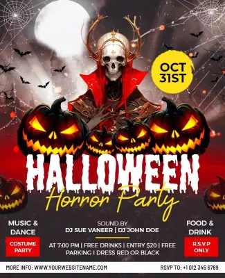 Spooky Halloween Horror Party Flyer Template