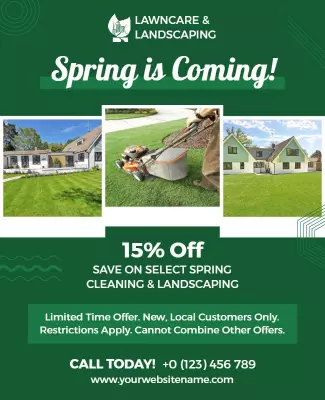 Spring Landscaping Discount Promotion Flyer Template