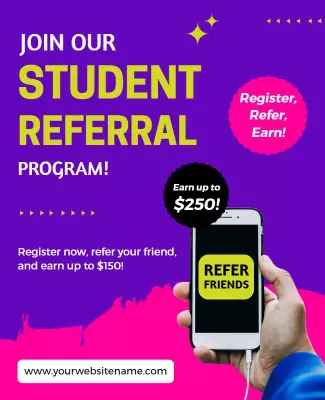 Student Referral Program Incentive Flyer Template