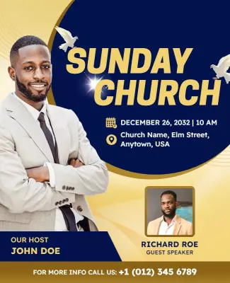 Sunday Church Service Event Flyer Template