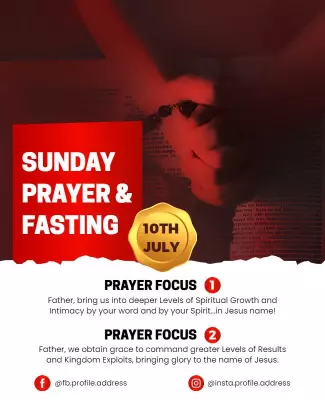 Sunday Prayer and Fasting Event Flyer Template