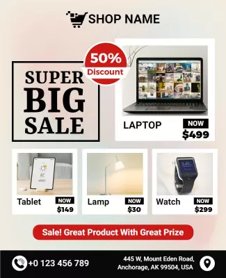 Super Sale Electronics Discount Flyer Template