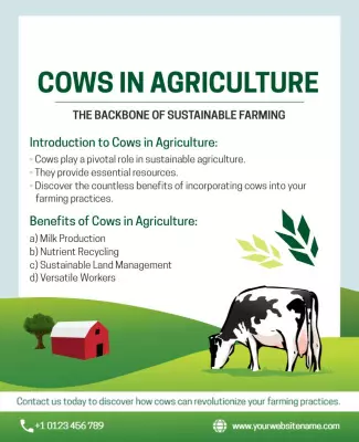 Sustainable Farming Cows Role Flyer Template