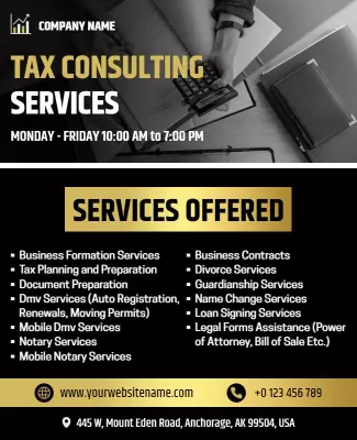 Tax Consulting Service Offerings Flyer Template