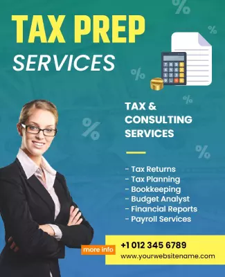 Tax Preparation and Consulting Services Flyer Template