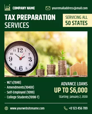 Tax Preparation Services Promotion Flyer Template