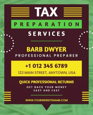 Tax Preparation Services Promotion Flyer Template