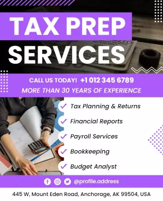 Tax Preparation Services Promotional Flyer Template