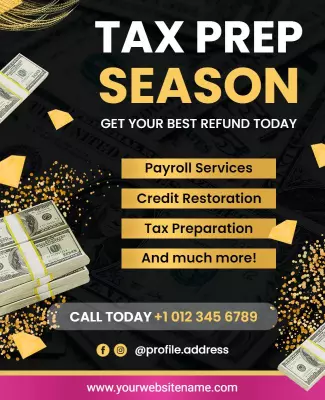 Tax Preparation Services Promotional Flyer Template