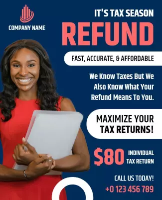 Tax Refund Service Promotion Flyer Template