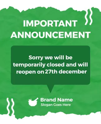 Temporary Closure Announcement Flyer Template