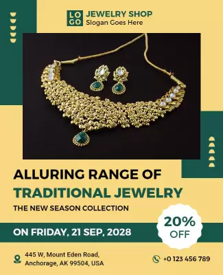 Traditional Jewelry Collection Promotion Flyer Template