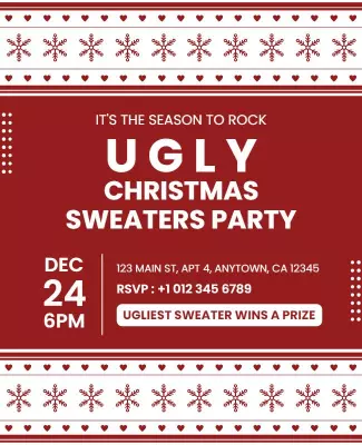 Ugly Christmas Sweater Party Flyer Template