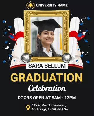 University Graduation Celebration Event Flyer Template