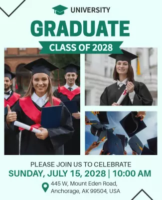 University Graduation Celebration Event Flyer Template